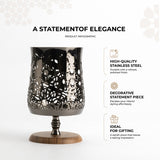 Nourhan - Large Candle Holder - Black Walnut