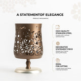 Nourhan - Large Candle Holder - Bronze & Silver