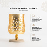 Nourhan - Large Candle Holder  - Gold & Beige