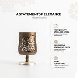 Nourhan - Medium Candle Holder  - Bronze & Silver
