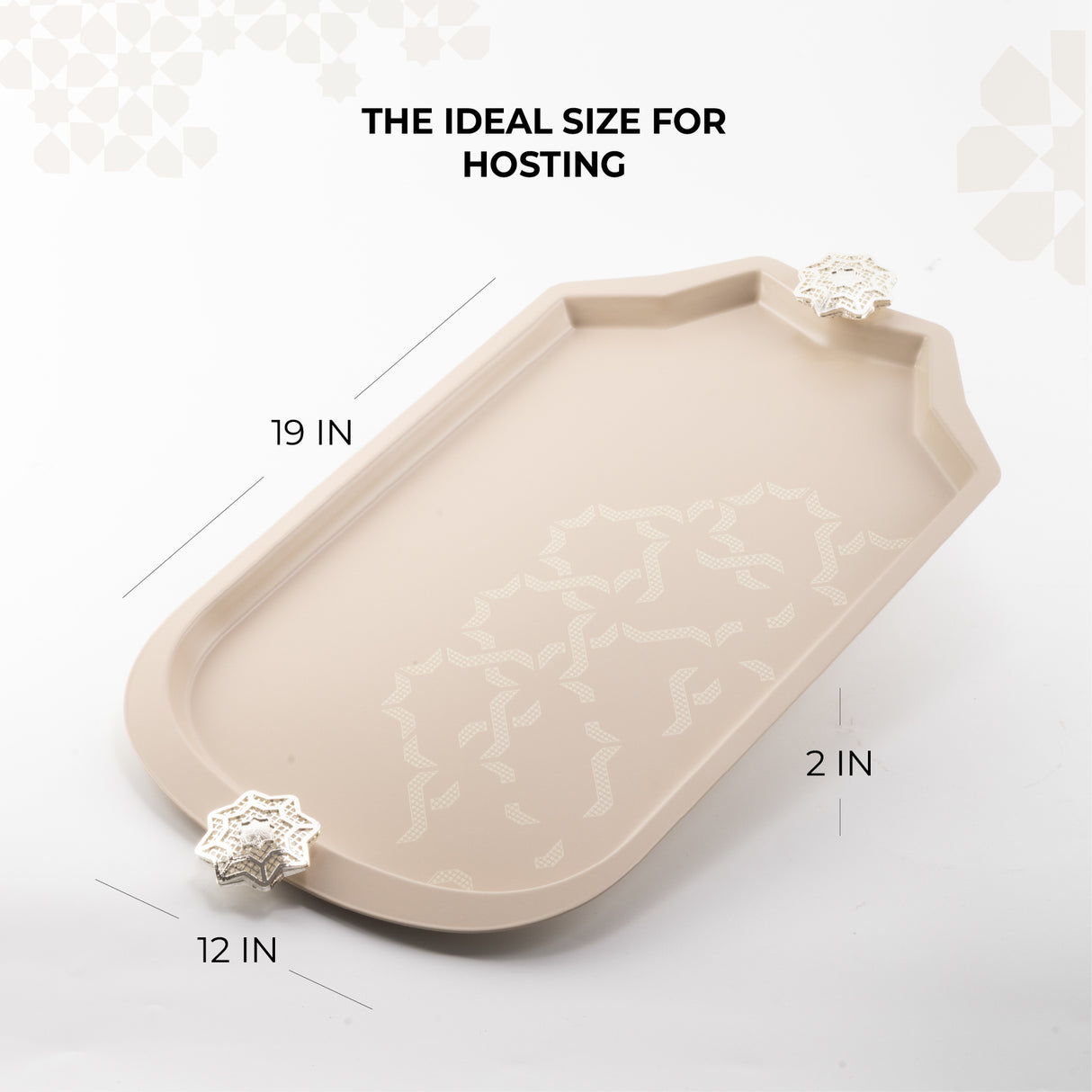 Octara - Serving Tray - Beige & Silver