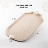 Octara - Serving Tray - Beige & Silver