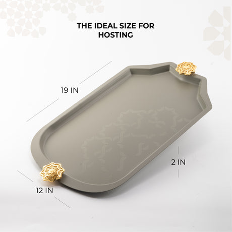 Octara - Serving Tray - Grey & Gold