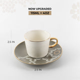 Octara - Espresso/Turkish Coffee Set (12-Pc) - Grey & Gold