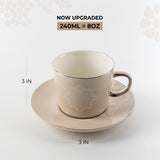 Octara - Cappuccino Set (12-Pc) - Beige & Silver