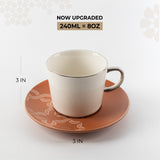 Octara - Cappuccino Set (12-Pc) - Orange & Silver