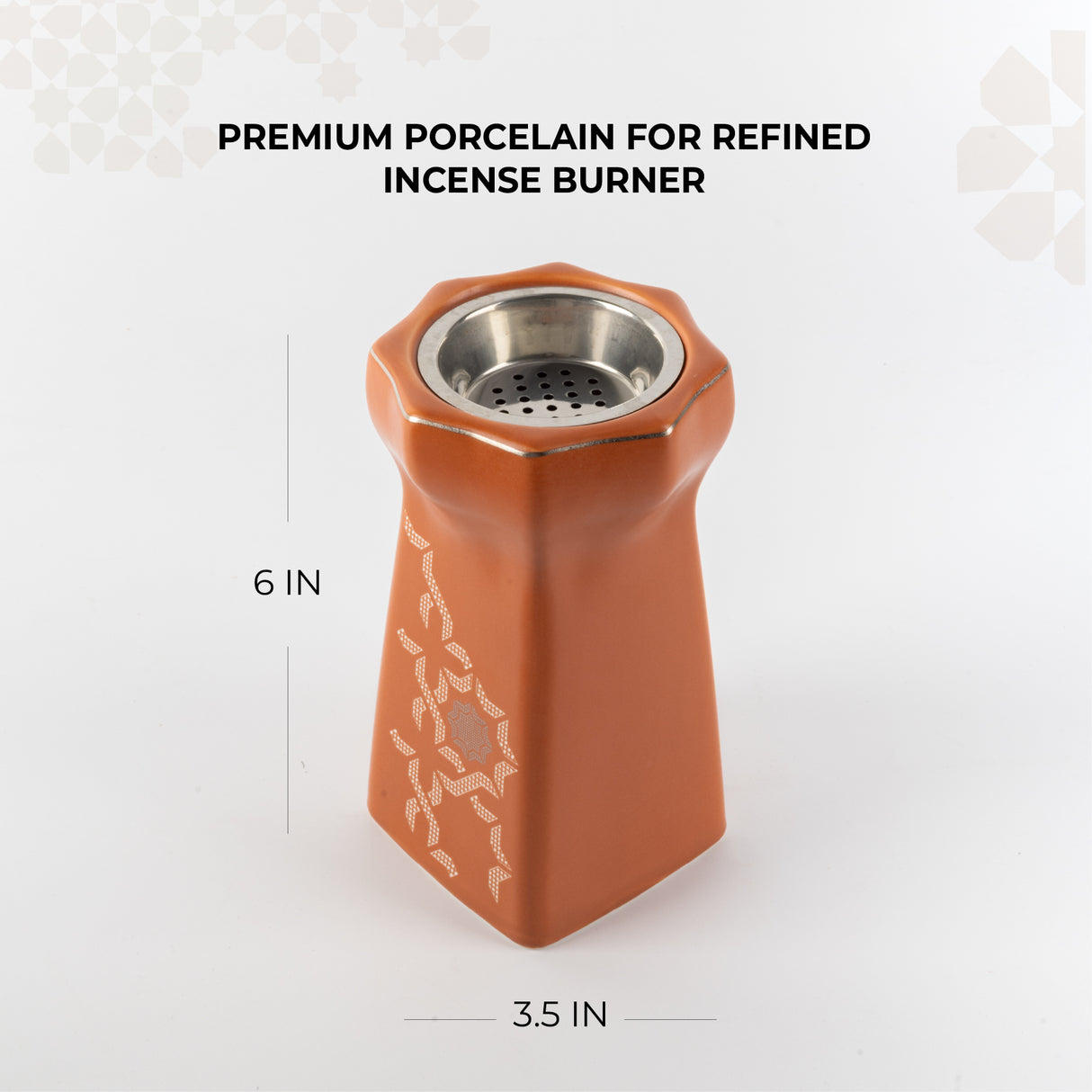 Octara - Incense Burner - Orange & Silver