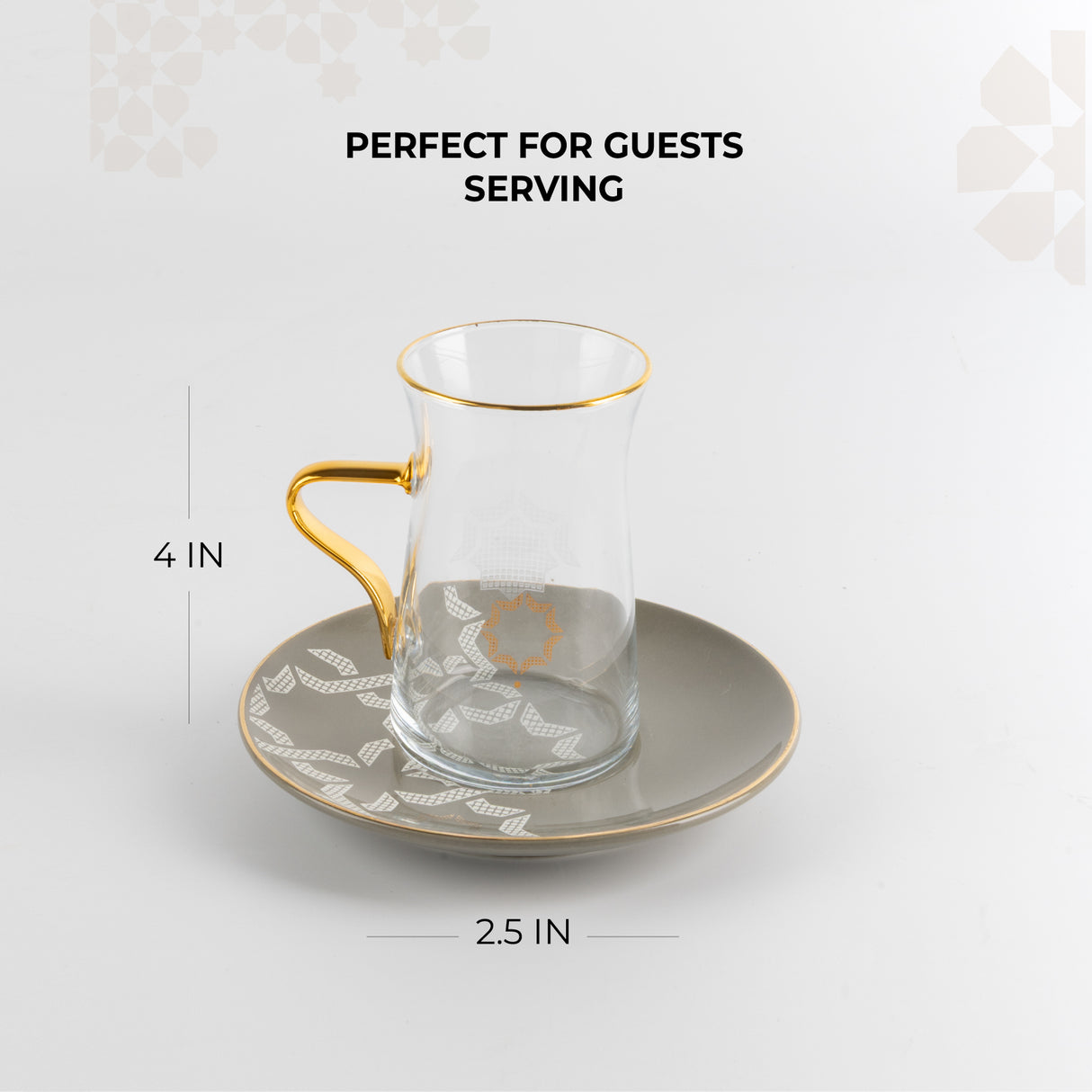 Octara - Tea Set (19-Pc) - Grey & Gold