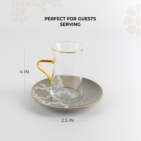 Octara - Tea Set (13-Pc) - Grey & Gold