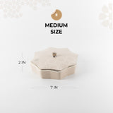 Octara - Medium Decorative Canister - Beige & Silver