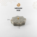 Octara - Medium Decorative Canister - Grey & Gold