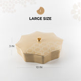 Octara - Large Decorative Canister - Ivory & Gold