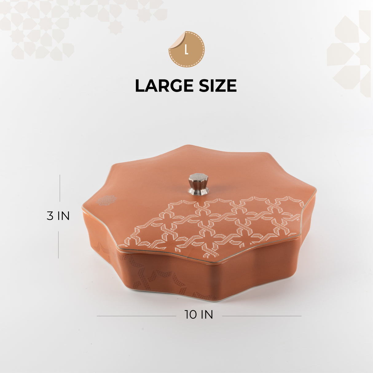 Octara - Large Decorative Canister - Orange & Silver
