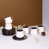 Dunes - Cappuccino Cups (12-Pc)- Black & Gold