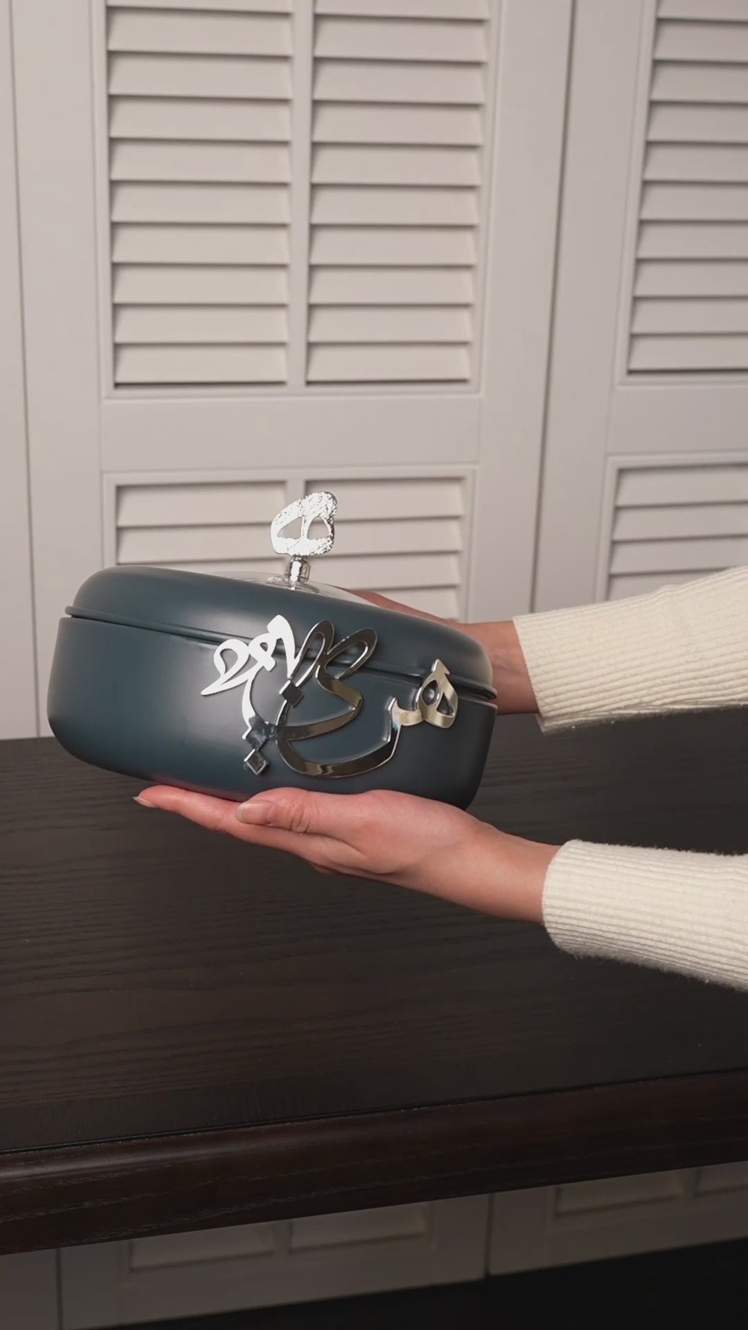 Luxury Diwan – Double Buffet Serve Dark blue & Silver