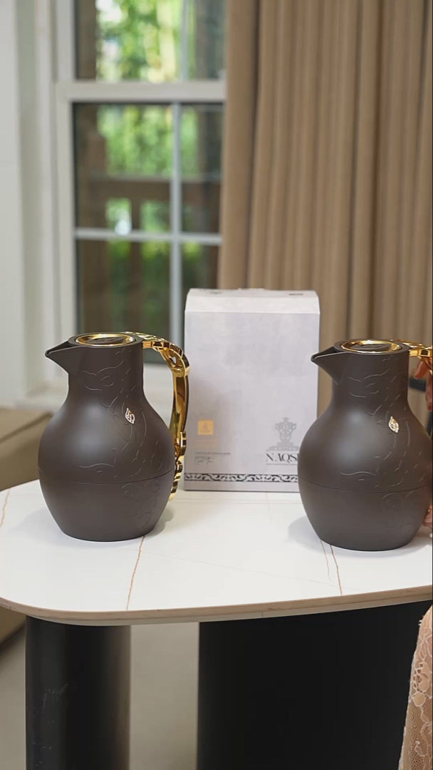 Naqsh - Vacuum Flask / Thermos - Black & Gold