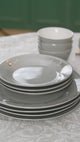 Liqa'a - Dinner Set (18-Pc) - Grey & Silver