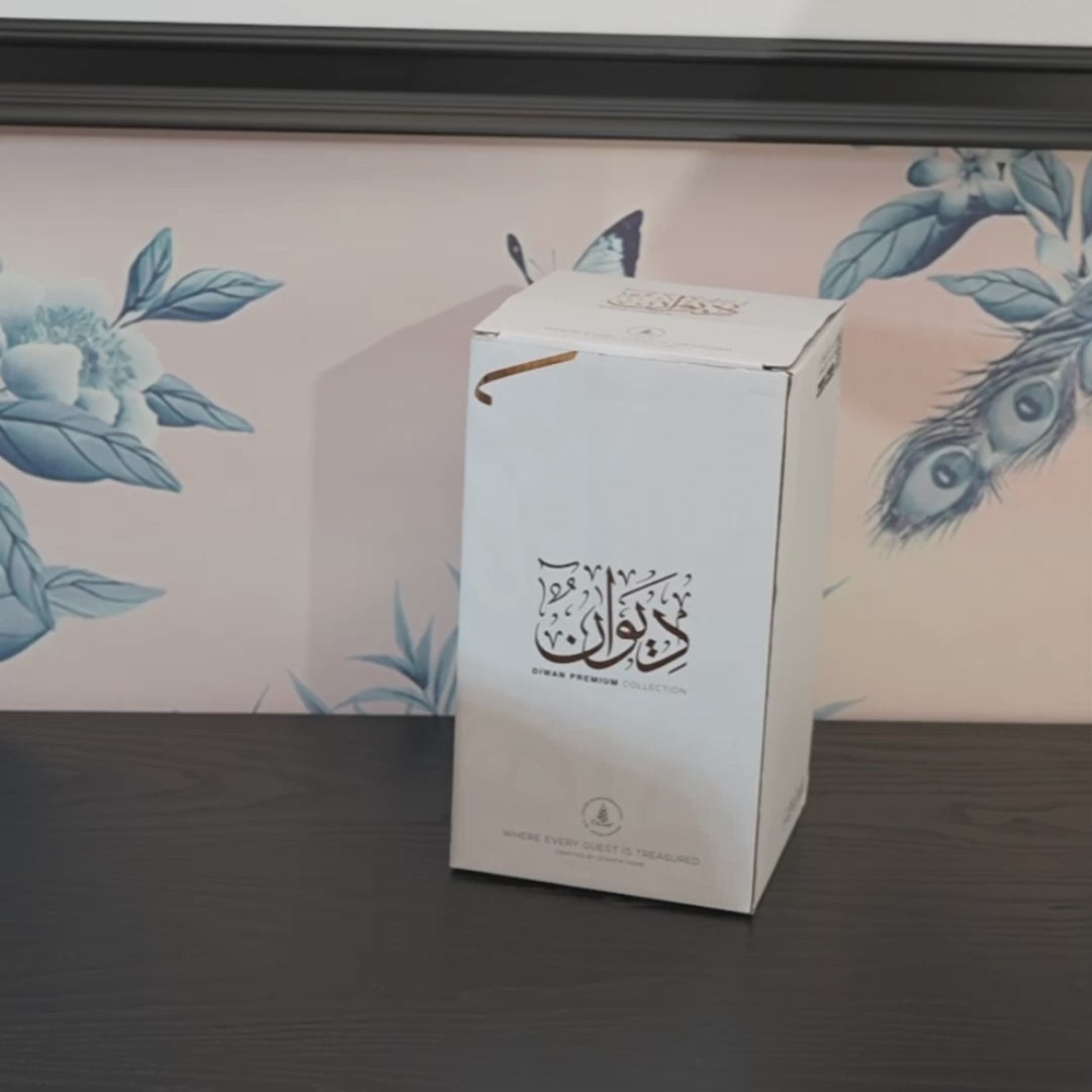 Diwan de lujo - Jarrón decorativo grande - Marfil y oro