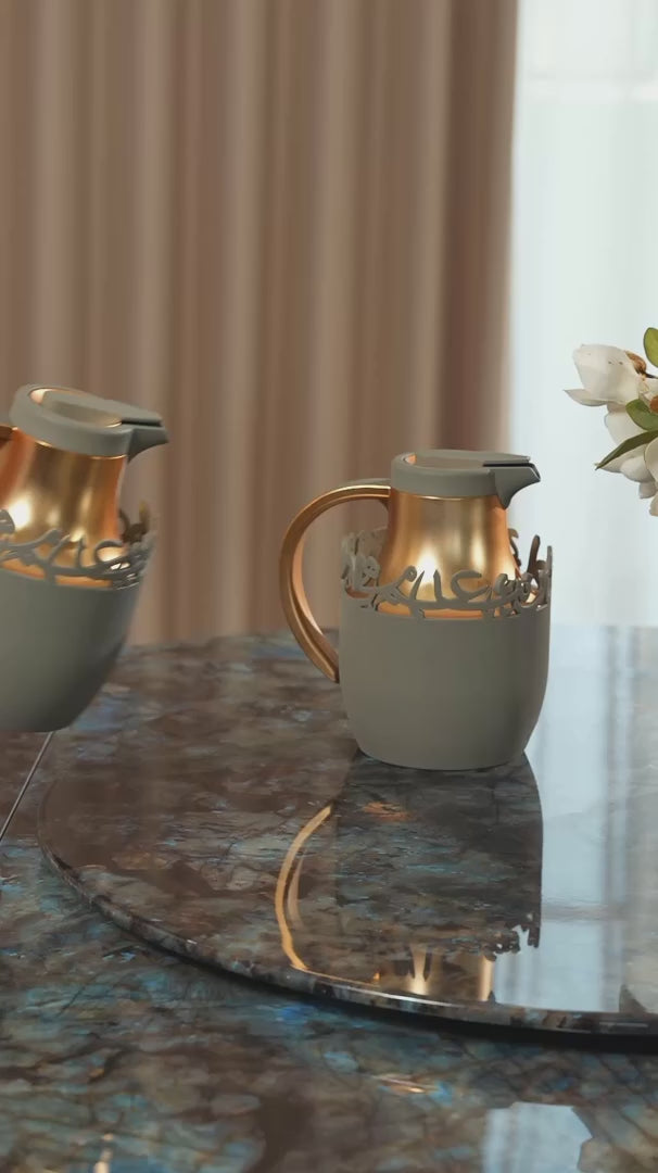 Mirral - Vacuum Flask / Thermos - Grey & Gold