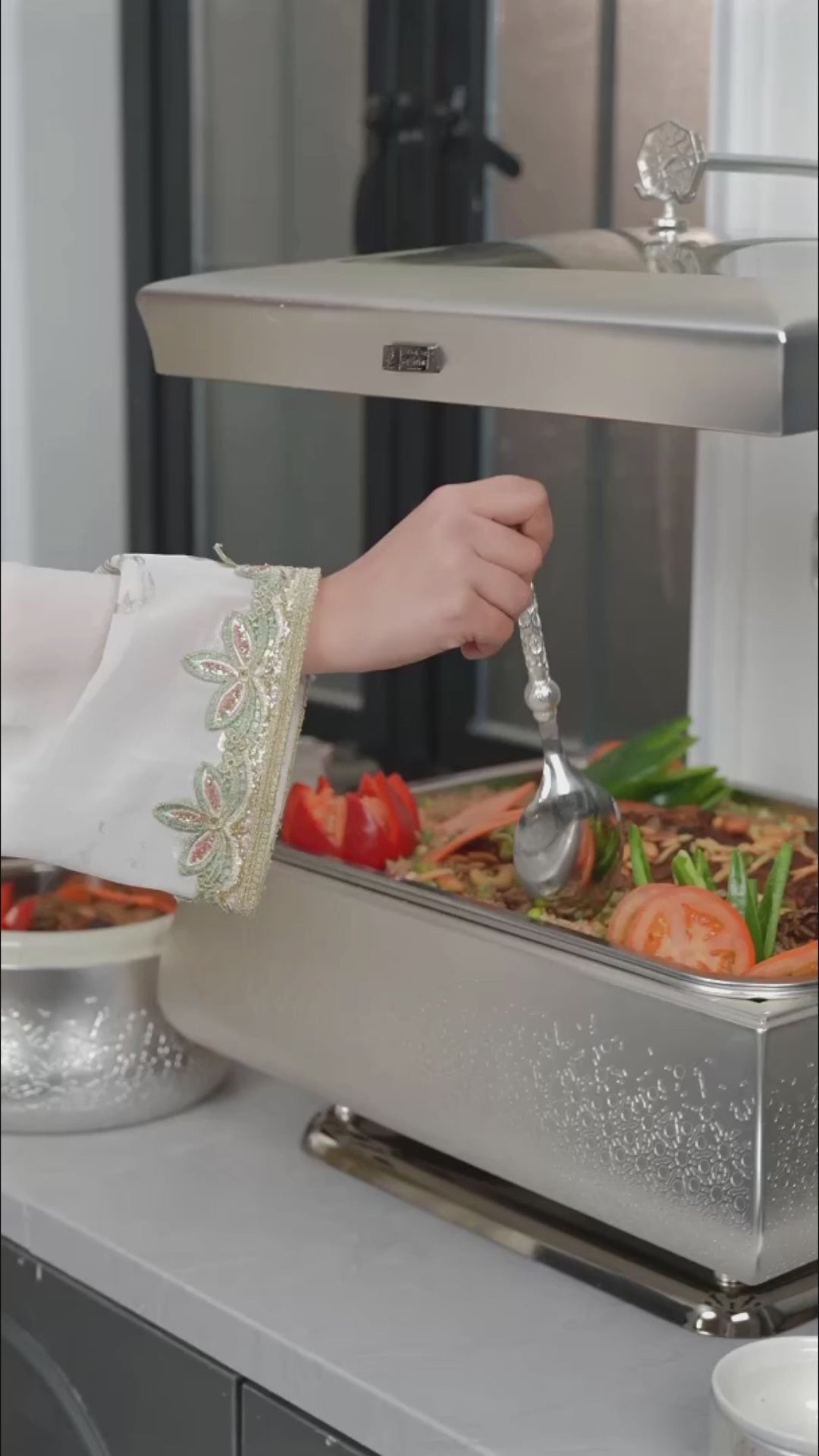 Nourhan - Food Thermos/ Warm Serv (Set of 3) - Silver