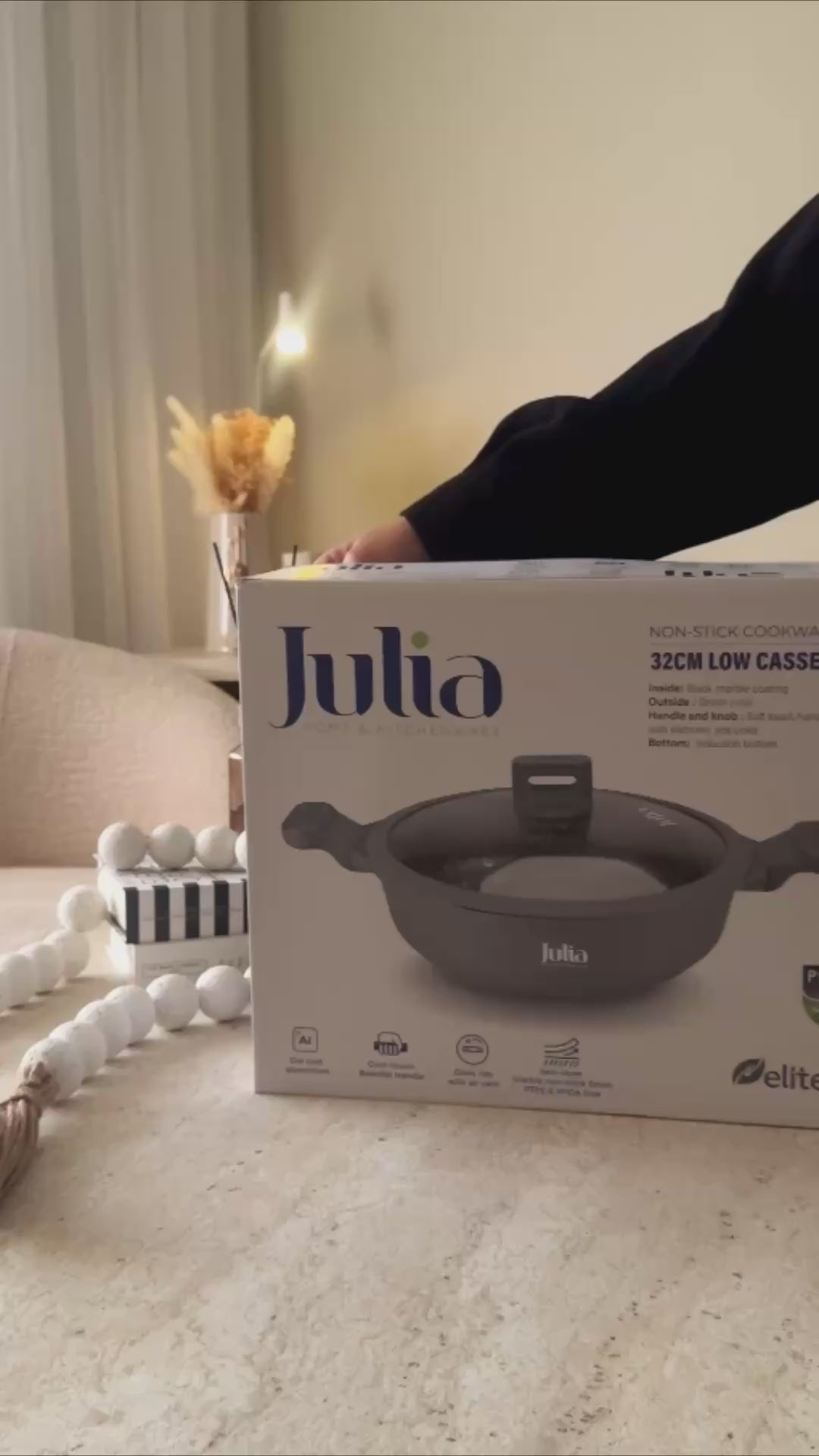 Julia Elite Pro 12.5" Nonstick Shallow Cooking Pot with Lid – Green