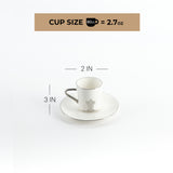 Naqsh - Espresso/Turkish Coffee Set (12-Pc)-White & Silver