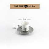 Naqsh - Espresso/Turkish Coffee Set (12-Pc)-Grey & Silver