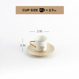 Naqsh - Espresso/Turkish Coffee Set (12-Pc)-Ivory & Gold
