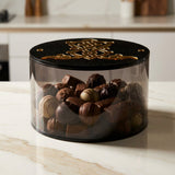 Rumi - Cuenco acrílico para dátiles con tapa - Negro