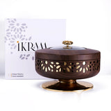 Ikram - Mini Buffet Server - Wood & Gold