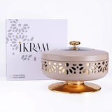 Ikram - Mini Buffet Server - Brown & Gold