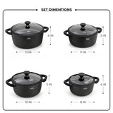 Julia Onyx 8-Piece Nonstick Cookware Set – Onyx Black