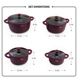 Julia Elite Velvet Berry 8-Piece Nonstick Cookware Set – Velvet Berry