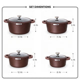Julia Elite Mocha 8-Piece Nonstick Cookware Set – Mocha