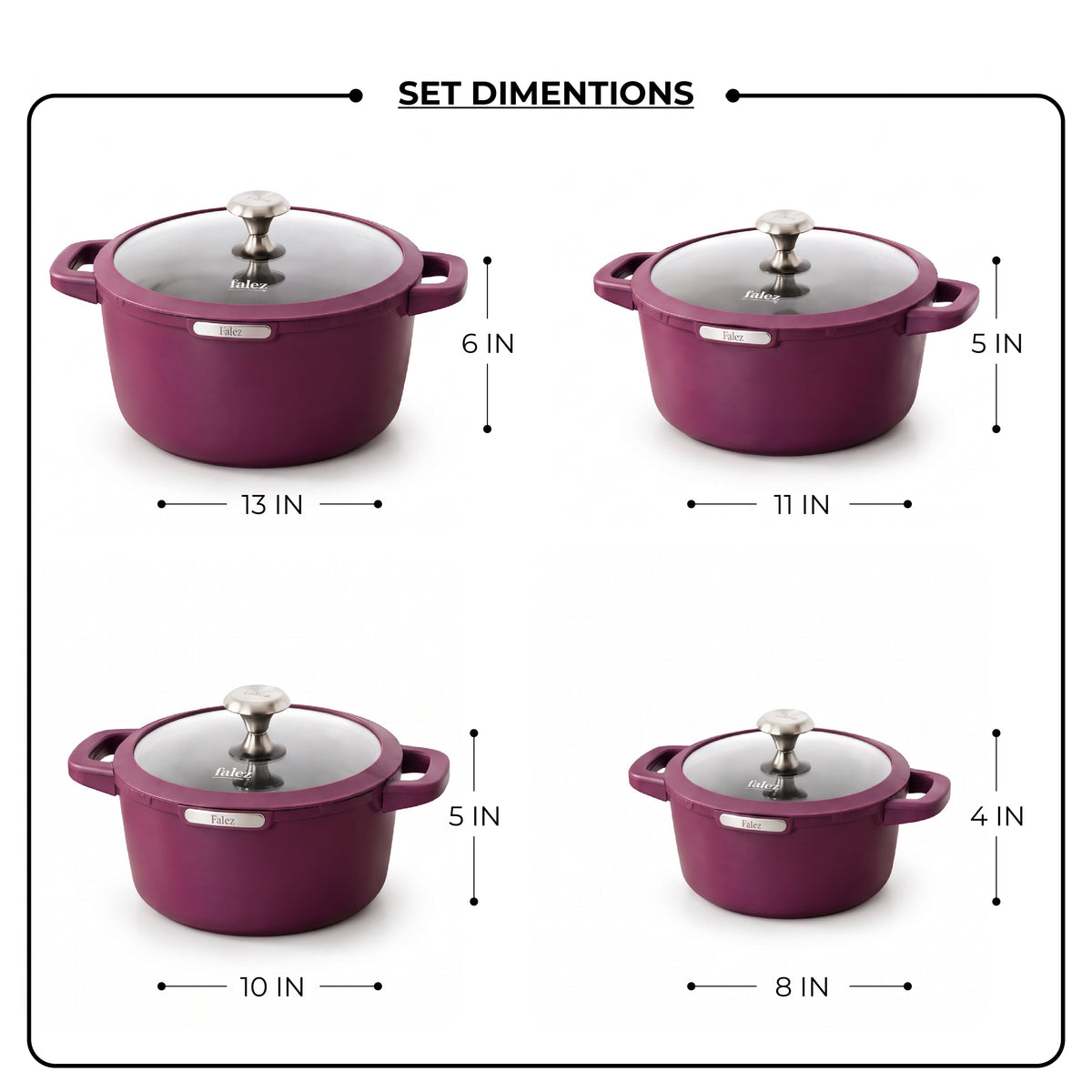 Julia Elite Berry 8-Piece Nonstick Cookware Set – Berry