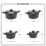 Julia Elite Pro Plus 8-Piece Nonstick Cookware Set – Black