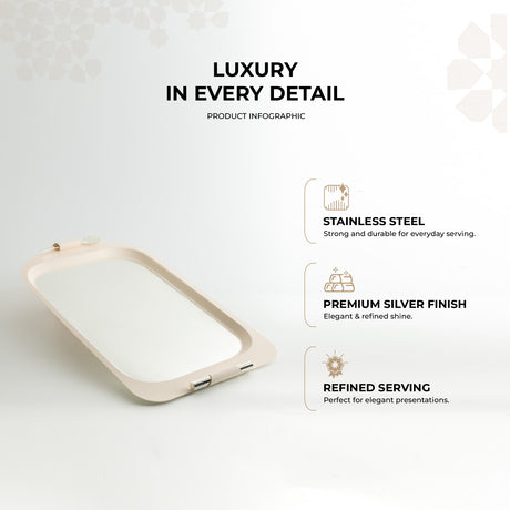 Mirral - Serving Tray - White & Silver