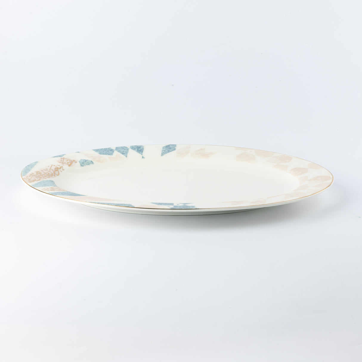 Amal - Single 12 IN Dinner Platter - Blue & Gold