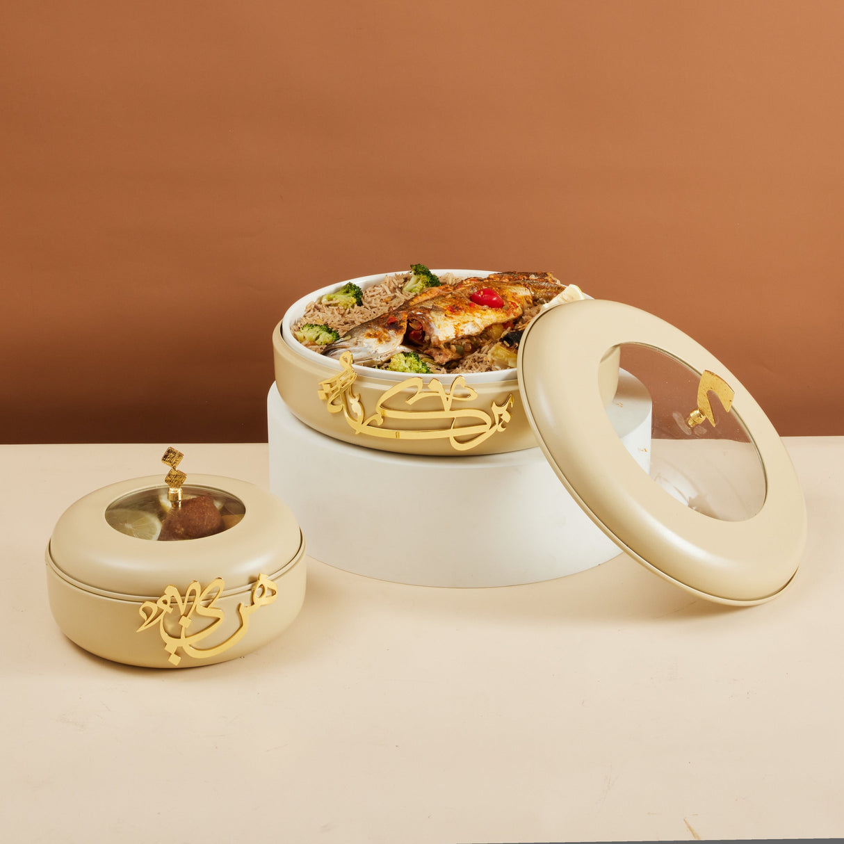 Luxury Diwan -  Buffet Server - Ivory & Gold