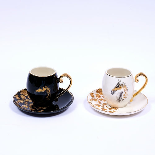 Muhra– Black And White Tea Cups , Set of 4