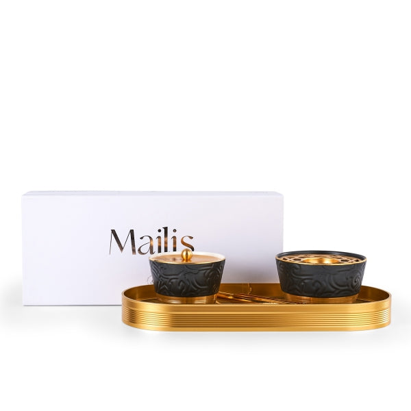 Luxury Majlis - Juego de quemadores de incienso - Negro mate