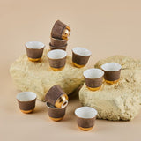 Luxury Majlis -Arabic Coffee Set (12-Pcs)- Glossy Brown