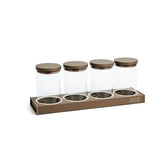 Luxury Majlis - 4 Jar Spice Rack - Brown & Gold