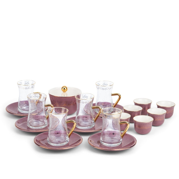 Elegant Joud- Tea Set (Set of 19) -Purple