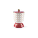 Rattan- Tea Set, Set Of 19- Red & Gold