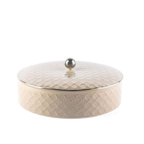 Rattan- Large Date Bowl- Pearl & Silver