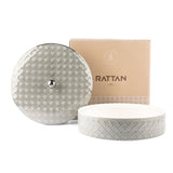 Rattan- Tazón de fecha grande- Gris y plata