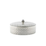 Rattan- Medium Date Bowl- Grey & Silver