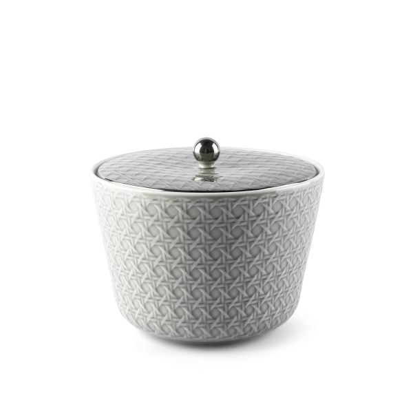 Rattan- Large Date Bowl- Grey & Silver