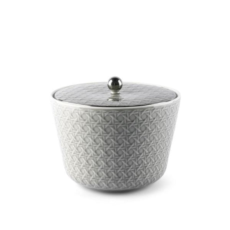 Rattan- Large Date Bowl- Grey & Silver